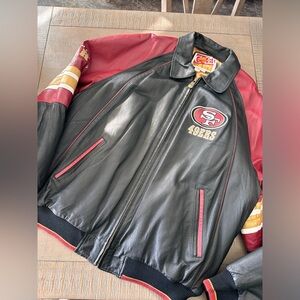 San Francisco 49ers Black and Red Leather Jacket